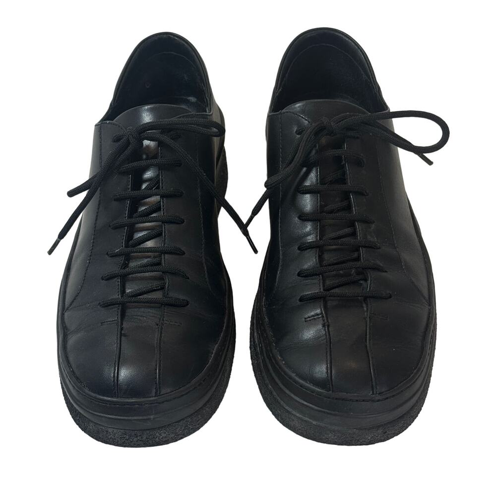 Gucci Black Leather Lace Up Oxford Sneakers Mens 8 / 9.5 US Comfort Casual Logo